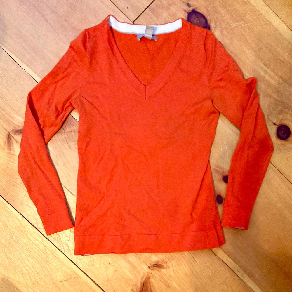 Banana Republic Orange V Neck Sweater S